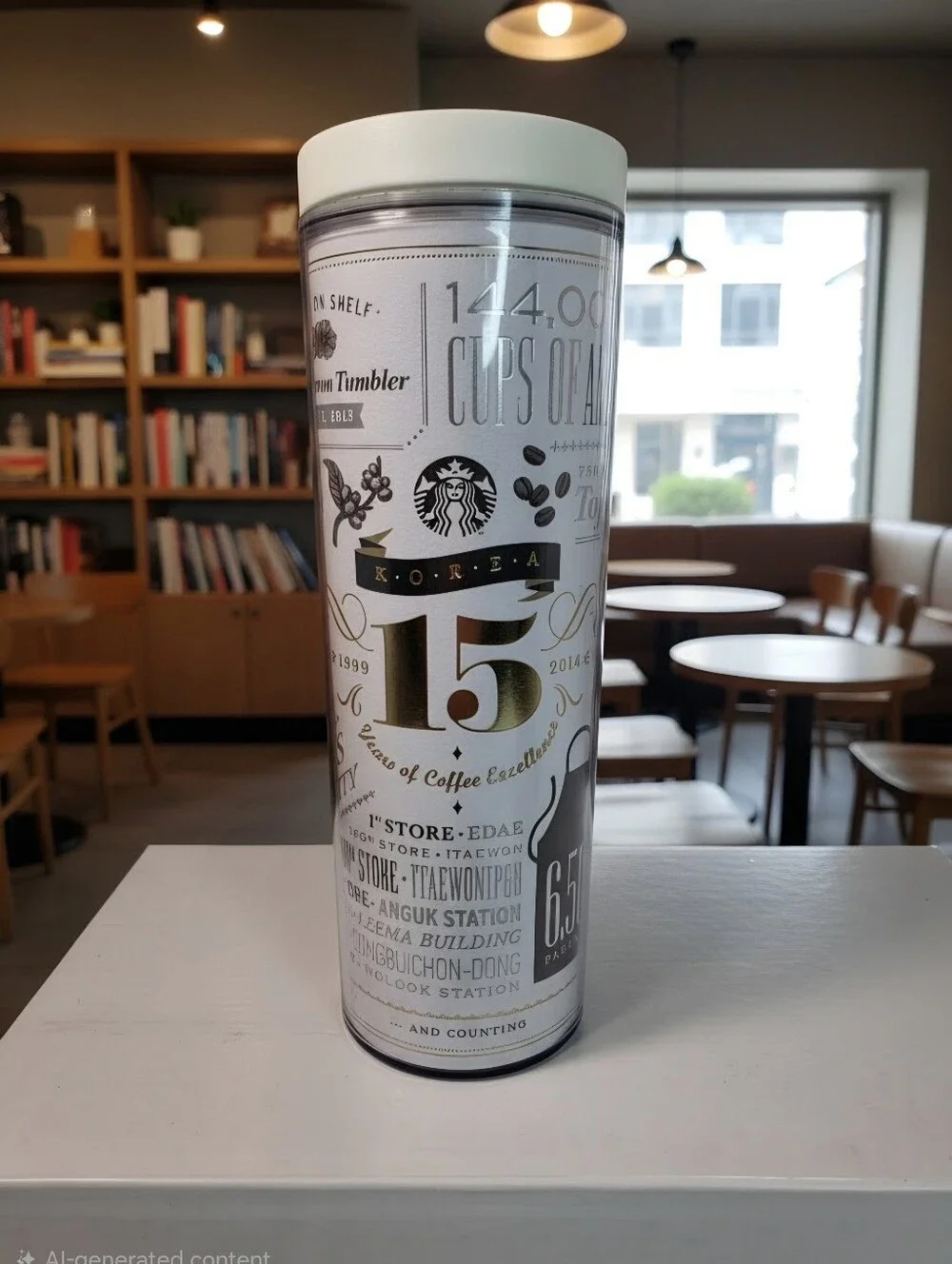 Starbucks Korea 15th Anniversary Limited Edition Collectible Insulated Tumbler.